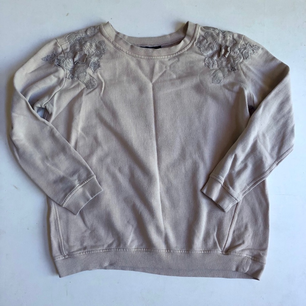 Hatch Collection Maternity Floral Applique Sweatshirt